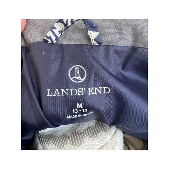 Lands End Down Feather Quilted Floral Full Zip Puffer Vest Medium - Picture 7 of 8